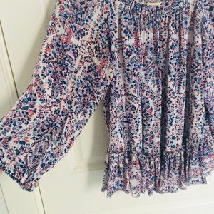 💯% SILK Rebecca Taylor Boho Floral Blouse!